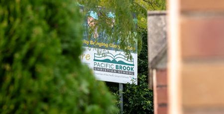 Pacific Brook Christian School sign